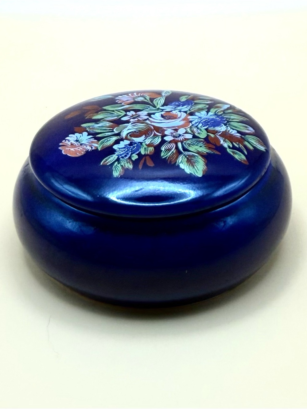 Blue Floral Decorative Trinket Box
